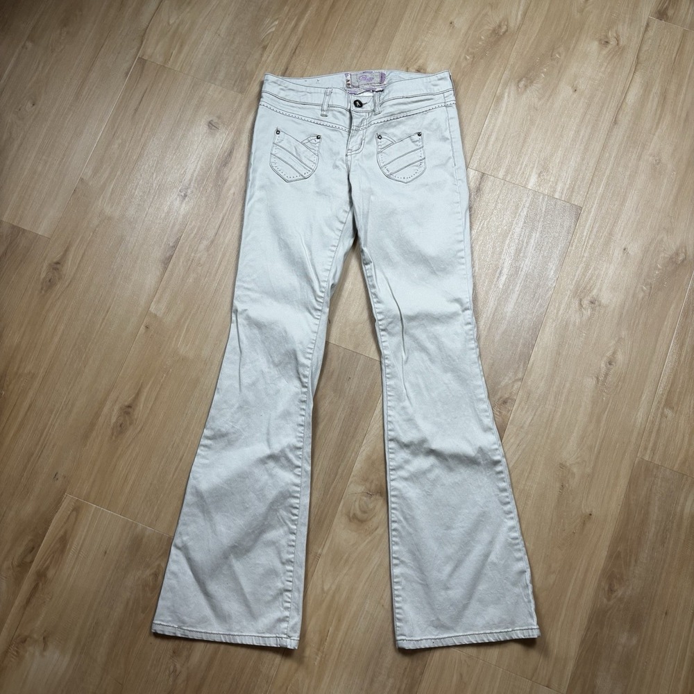 Vintage Plugg Flare Beige Corduroy Boho 90s Wide Leg Junior Size 1 Y2K